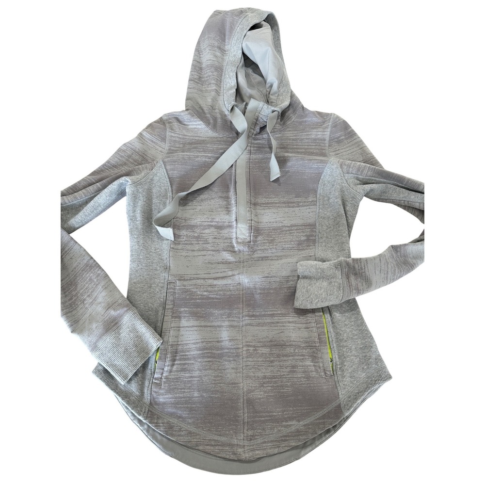 Lululemon Athletica Gray Heathered Quarter Zip Hoodie Women's Size 6